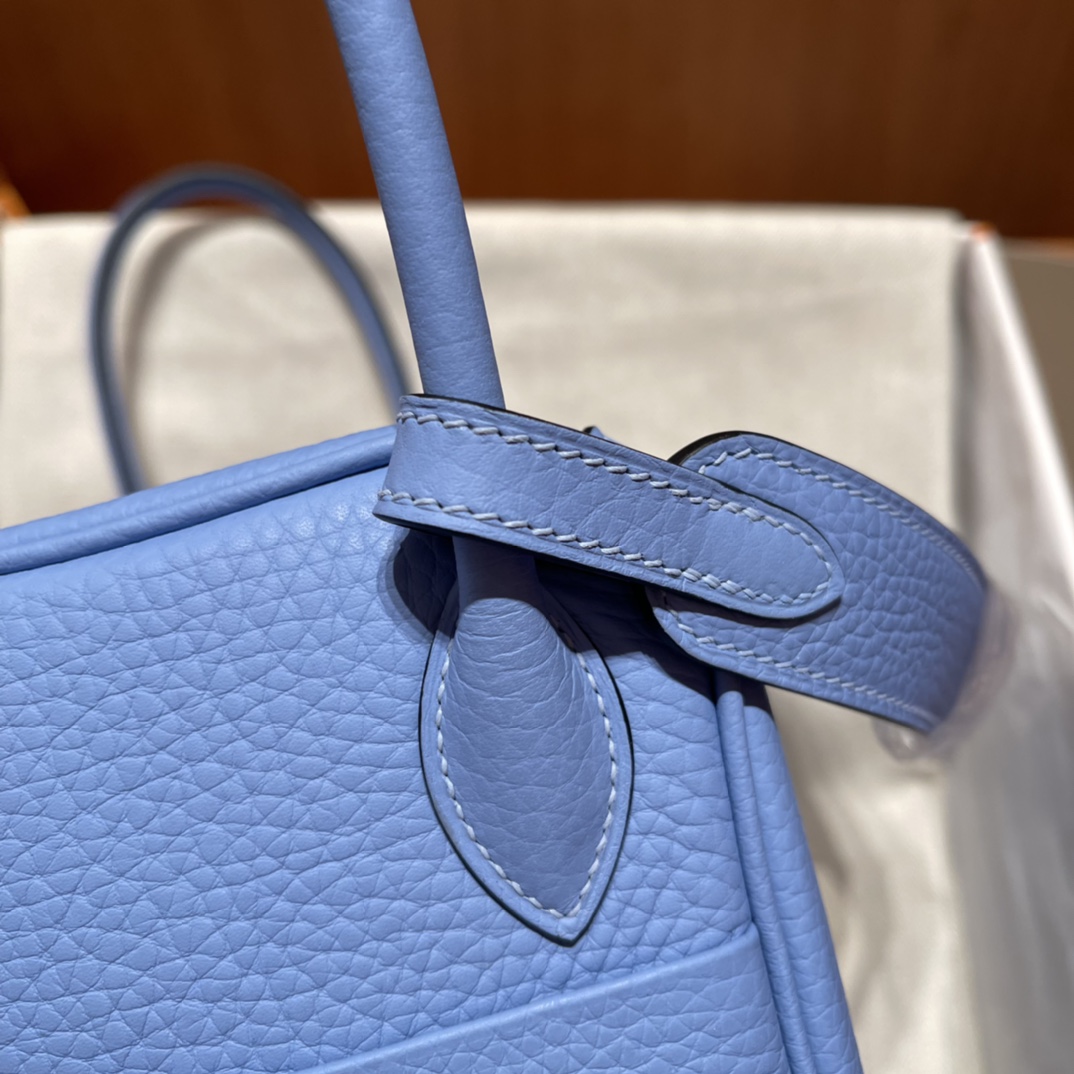 에르메스 린디백26 블루 아가테 금장 끌레망스 가죽